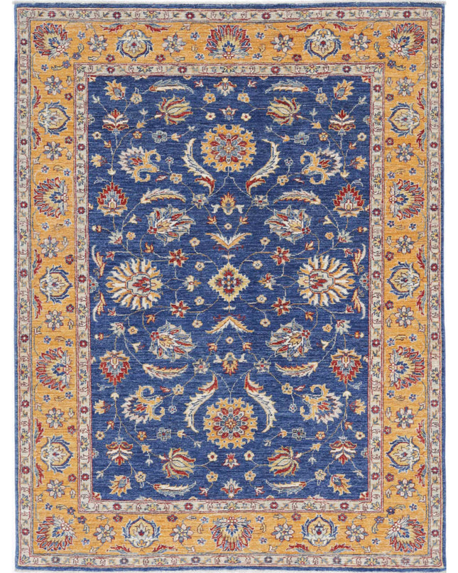Ziegler 4' 11" X 6' 7" Hand Knotted Wool Rug 4' 11" X 6' 7" (150 X 201) / Blue / Wool