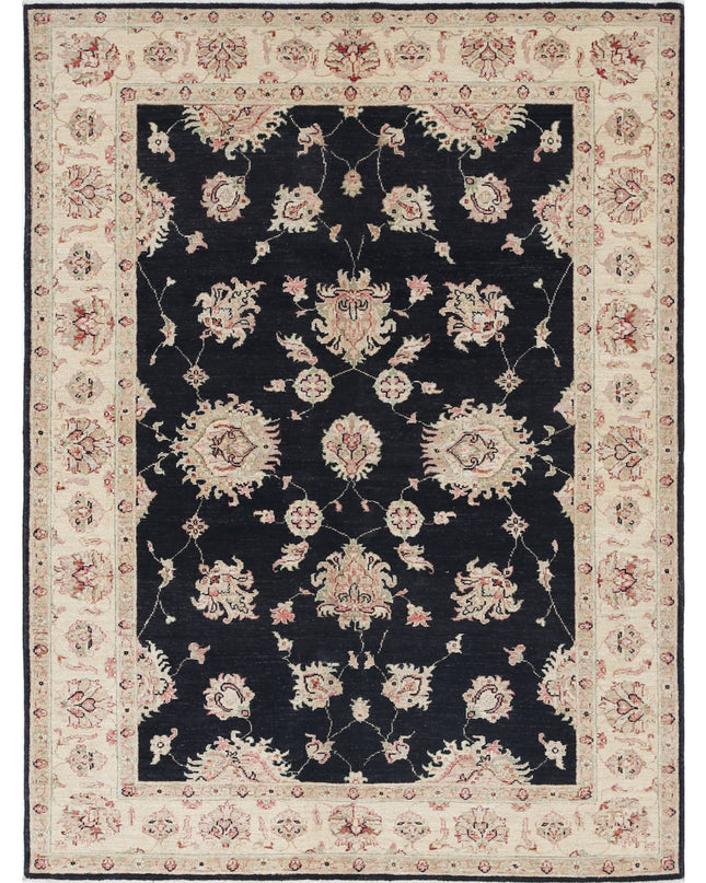 Ziegler 5' 0" X 6' 9" Hand Knotted Wool Rug 5' 0" X 6' 9" (152 X 206) / Black / Wool