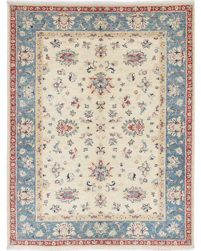 Ziegler 4' 11" X 6' 7" Hand Knotted Wool Rug 4' 11" X 6' 7" (150 X 201) / Ivory / Wool