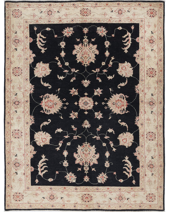 Ziegler 5' 2" X 6' 8" Hand Knotted Wool Rug 5' 2" X 6' 8" (158 X 203) / Black / Wool