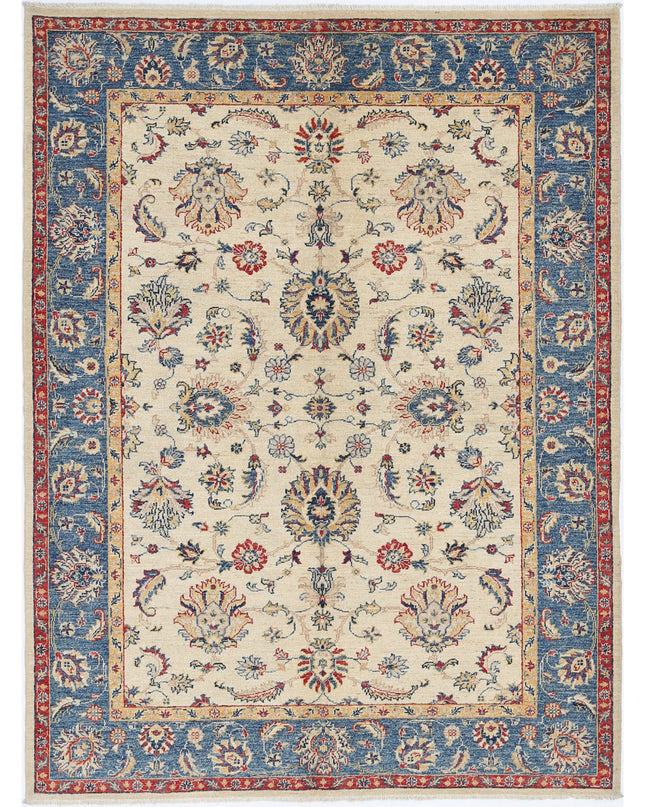 Ziegler 4' 10" X 6' 7" Hand Knotted Wool Rug 4' 10" X 6' 7" (147 X 201) / Ivory / Wool