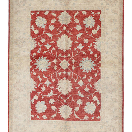 Ziegler 5' 0" X 6' 9" Hand Knotted Wool Rug 5' 0" X 6' 9" (152 X 206) / Red / Wool