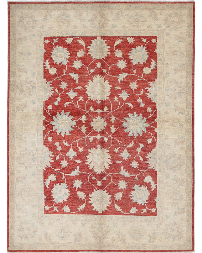 Ziegler 5' 0" X 6' 9" Hand Knotted Wool Rug 5' 0" X 6' 9" (152 X 206) / Red / Wool