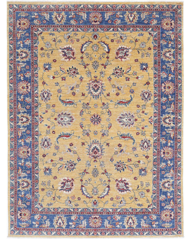 Ziegler 4' 10" X 6' 5" Hand Knotted Wool Rug 4' 10" X 6' 5" (147 X 196) / Gold / Wool