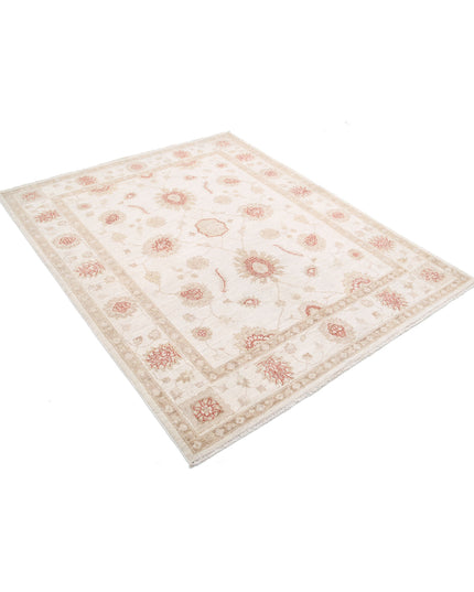Ziegler 4' 11" X 6' 2" Hand Knotted Wool Rug 4' 11" X 6' 2" (150 X 188) / Ivory / Wool