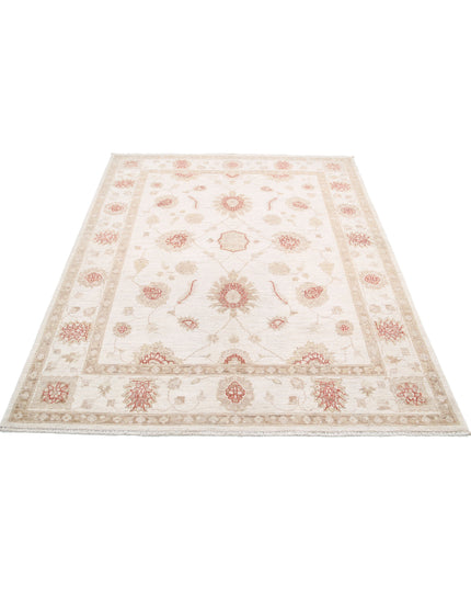 Ziegler 4' 11" X 6' 2" Hand Knotted Wool Rug 4' 11" X 6' 2" (150 X 188) / Ivory / Wool