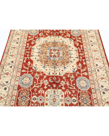 Ziegler 4' 7" X 7' 0" Hand Knotted Wool Rug 4' 7" X 7' 0" (140 X 213) / Red / Wool