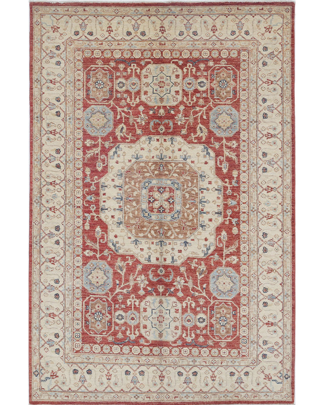 Ziegler 4' 7" X 7' 0" Hand Knotted Wool Rug 4' 7" X 7' 0" (140 X 213) / Red / Wool