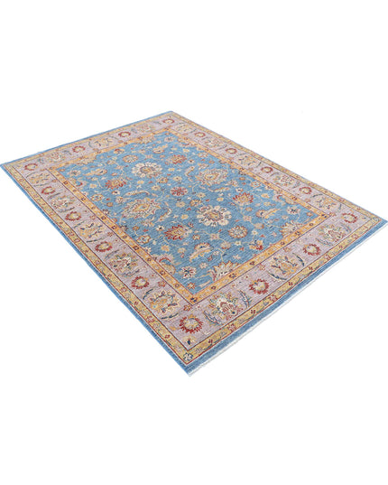 Ziegler 4' 11" X 6' 6" Hand Knotted Wool Rug 4' 11" X 6' 6" (150 X 198) / Blue / Wool