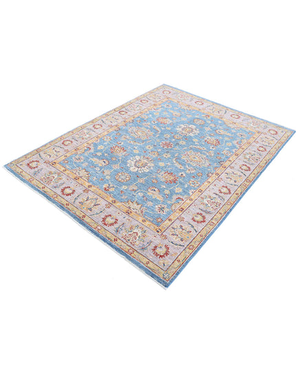 Ziegler 4' 11" X 6' 6" Hand Knotted Wool Rug 4' 11" X 6' 6" (150 X 198) / Blue / Wool
