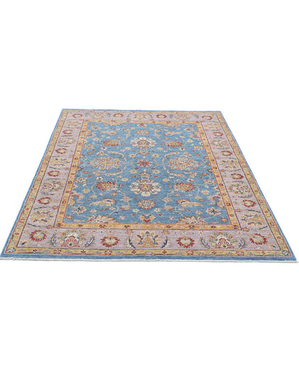 Ziegler 4' 11" X 6' 6" Hand Knotted Wool Rug 4' 11" X 6' 6" (150 X 198) / Blue / Wool