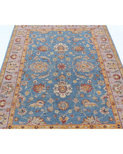 Ziegler 4' 11" X 6' 6" Hand Knotted Wool Rug 4' 11" X 6' 6" (150 X 198) / Blue / Wool