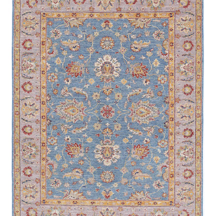 Ziegler 4' 11" X 6' 6" Hand Knotted Wool Rug 4' 11" X 6' 6" (150 X 198) / Blue / Wool
