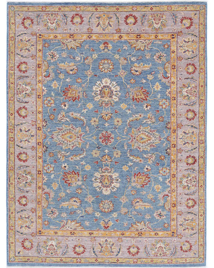Ziegler 4' 11" X 6' 6" Hand Knotted Wool Rug 4' 11" X 6' 6" (150 X 198) / Blue / Wool