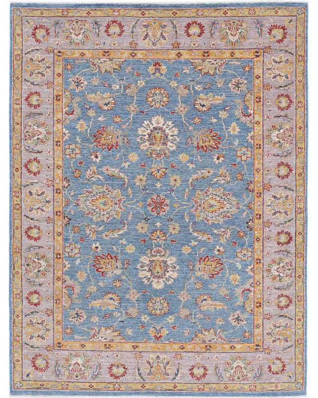 Ziegler 4' 11" X 6' 6" Hand Knotted Wool Rug 4' 11" X 6' 6" (150 X 198) / Blue / Wool