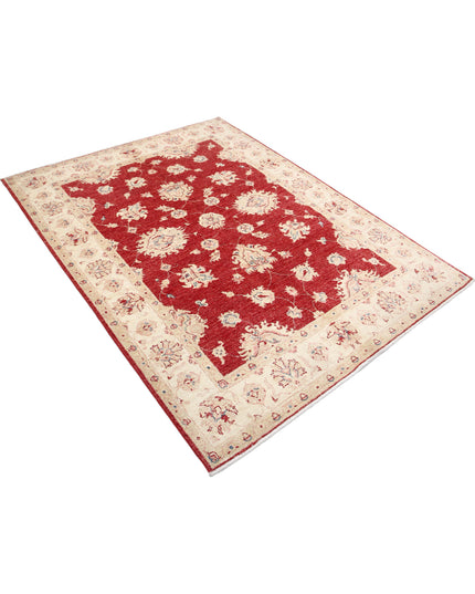 Ziegler 4' 11" X 6' 6" Hand Knotted Wool Rug 4' 11" X 6' 6" (150 X 198) / Red / Wool