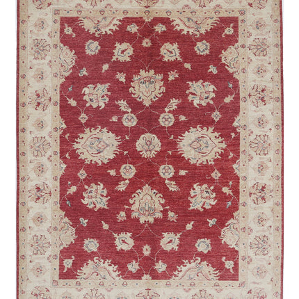 Ziegler 4' 11" X 6' 6" Hand Knotted Wool Rug 4' 11" X 6' 6" (150 X 198) / Red / Wool