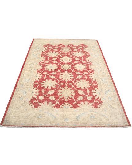 Ziegler 4' 10" X 6' 8" Hand Knotted Wool Rug 4' 10" X 6' 8" (147 X 203) / Red / Wool
