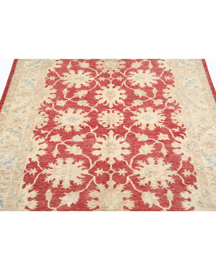 Ziegler 4' 10" X 6' 8" Hand Knotted Wool Rug 4' 10" X 6' 8" (147 X 203) / Red / Wool