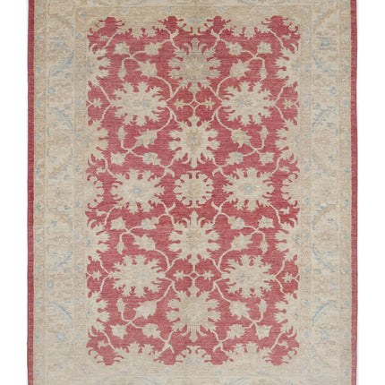 Ziegler 4' 10" X 6' 8" Hand Knotted Wool Rug 4' 10" X 6' 8" (147 X 203) / Red / Wool