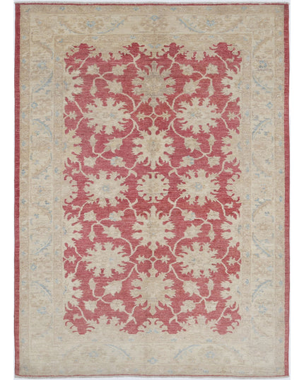 Ziegler 4' 10" X 6' 8" Hand Knotted Wool Rug 4' 10" X 6' 8" (147 X 203) / Red / Wool
