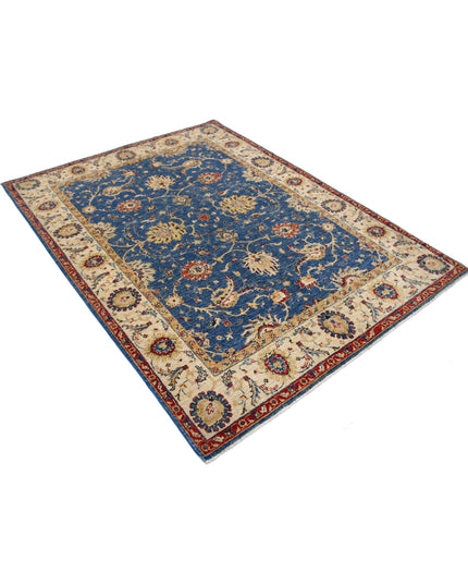 Ziegler 5' 0" X 6' 8" Hand Knotted Wool Rug 5' 0" X 6' 8" (152 X 203) / Blue / Wool
