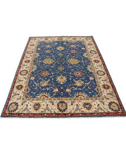 Ziegler 5' 0" X 6' 8" Hand Knotted Wool Rug 5' 0" X 6' 8" (152 X 203) / Blue / Wool