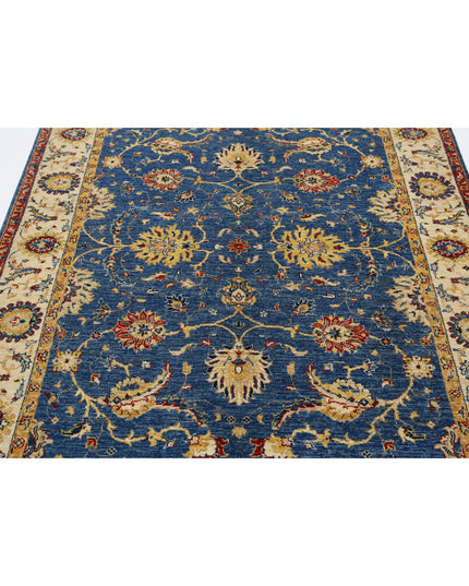 Ziegler 5' 0" X 6' 8" Hand Knotted Wool Rug 5' 0" X 6' 8" (152 X 203) / Blue / Wool