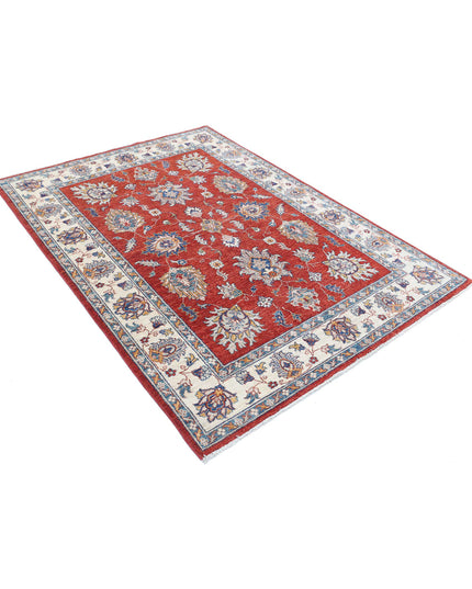 Ziegler 4' 10" X 6' 6" Hand Knotted Wool Rug 4' 10" X 6' 6" (147 X 198) / Red / Wool