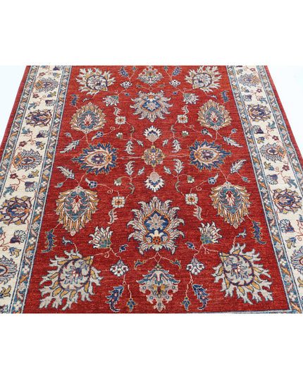 Ziegler 4' 10" X 6' 6" Hand Knotted Wool Rug 4' 10" X 6' 6" (147 X 198) / Red / Wool