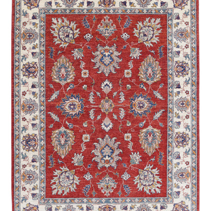 Ziegler 4' 10" X 6' 6" Hand Knotted Wool Rug 4' 10" X 6' 6" (147 X 198) / Red / Wool