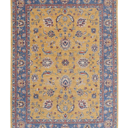 Ziegler 5' 0" X 6' 8" Hand Knotted Wool Rug 5' 0" X 6' 8" (152 X 203) / Gold / Wool