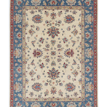 Ziegler 4' 9" X 6' 8" Hand Knotted Wool Rug 4' 9" X 6' 8" (145 X 203) / Ivory / Wool