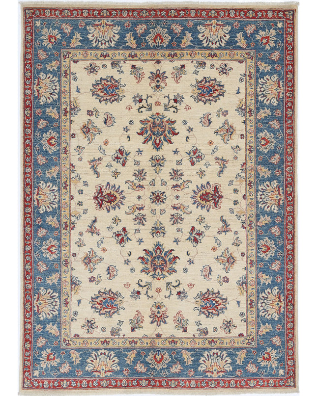 Ziegler 4' 9" X 6' 8" Hand Knotted Wool Rug 4' 9" X 6' 8" (145 X 203) / Ivory / Wool