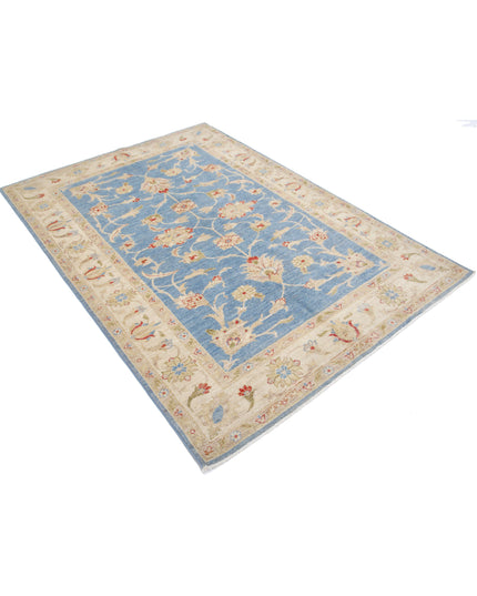 Ziegler 4' 9" X 6' 9" Hand Knotted Wool Rug 4' 9" X 6' 9" (145 X 206) / Blue / Wool