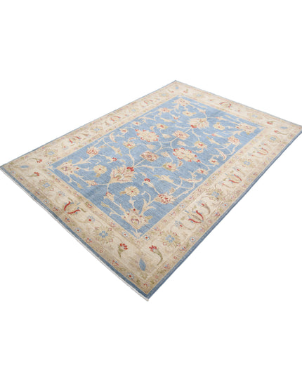 Ziegler 4' 9" X 6' 9" Hand Knotted Wool Rug 4' 9" X 6' 9" (145 X 206) / Blue / Wool