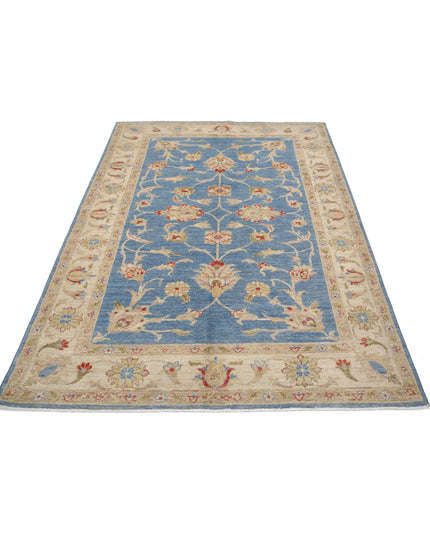 Ziegler 4' 9" X 6' 9" Hand Knotted Wool Rug 4' 9" X 6' 9" (145 X 206) / Blue / Wool