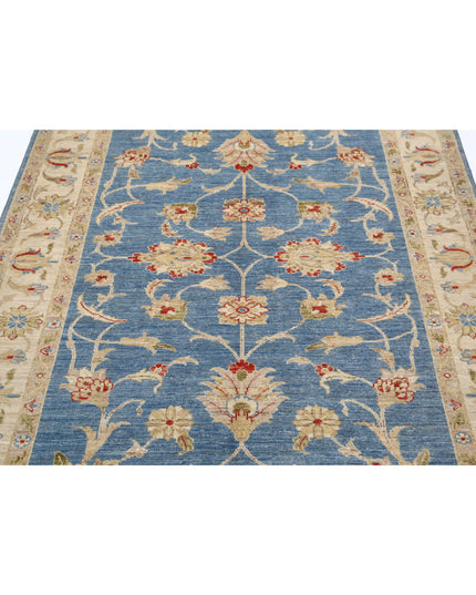 Ziegler 4' 9" X 6' 9" Hand Knotted Wool Rug 4' 9" X 6' 9" (145 X 206) / Blue / Wool