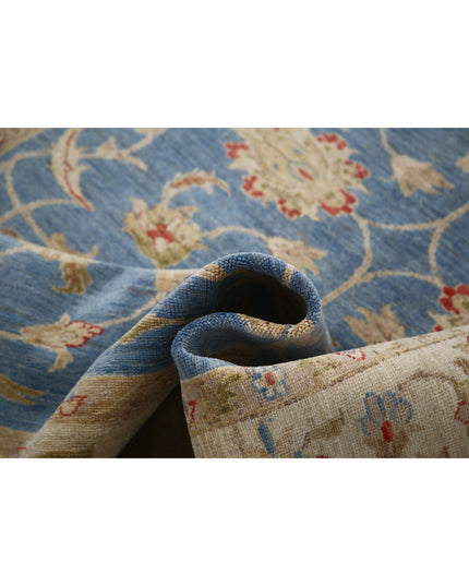 Ziegler 4' 9" X 6' 9" Hand Knotted Wool Rug 4' 9" X 6' 9" (145 X 206) / Blue / Wool