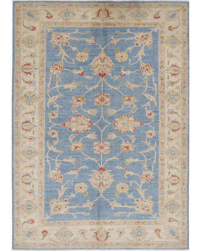 Ziegler 4' 9" X 6' 9" Hand Knotted Wool Rug 4' 9" X 6' 9" (145 X 206) / Blue / Wool