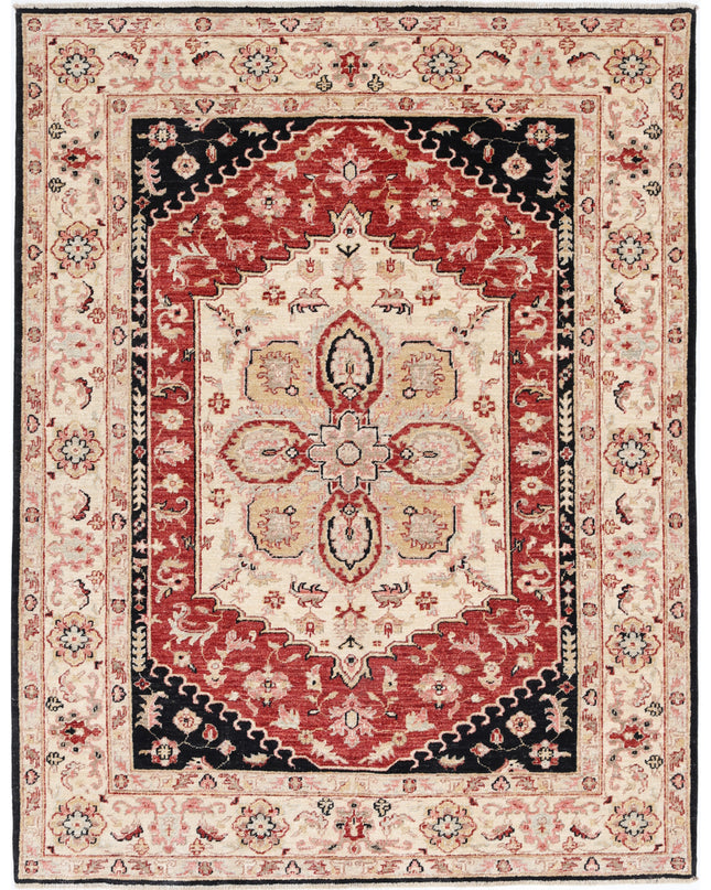 Ziegler 4' 10" X 6' 2" Hand Knotted Wool Rug 4' 10" X 6' 2" (147 X 188) / Black / Wool