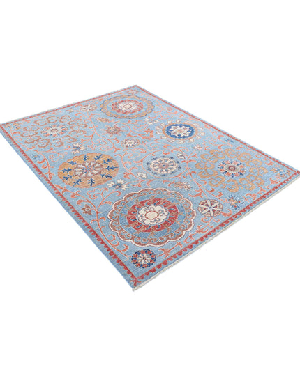 Ziegler 5' 0" X 6' 4" Hand Knotted Wool Rug 5' 0" X 6' 4" (152 X 193) / Blue / Wool
