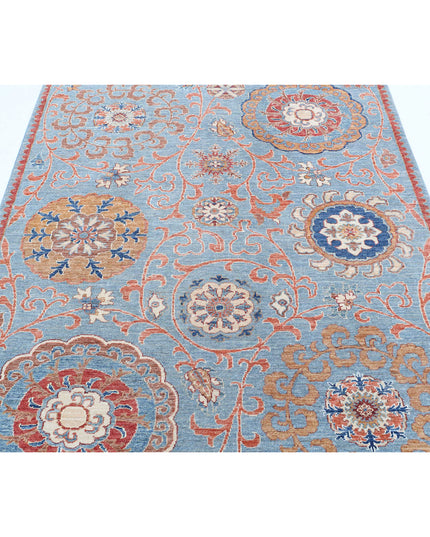 Ziegler 5' 0" X 6' 4" Hand Knotted Wool Rug 5' 0" X 6' 4" (152 X 193) / Blue / Wool
