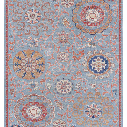 Ziegler 5' 0" X 6' 4" Hand Knotted Wool Rug 5' 0" X 6' 4" (152 X 193) / Blue / Wool