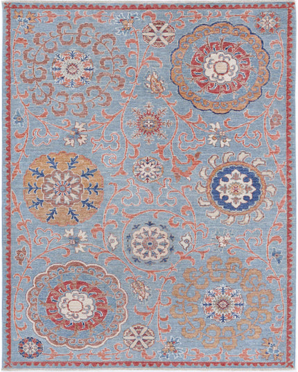Ziegler 5' 0" X 6' 4" Hand Knotted Wool Rug 5' 0" X 6' 4" (152 X 193) / Blue / Wool