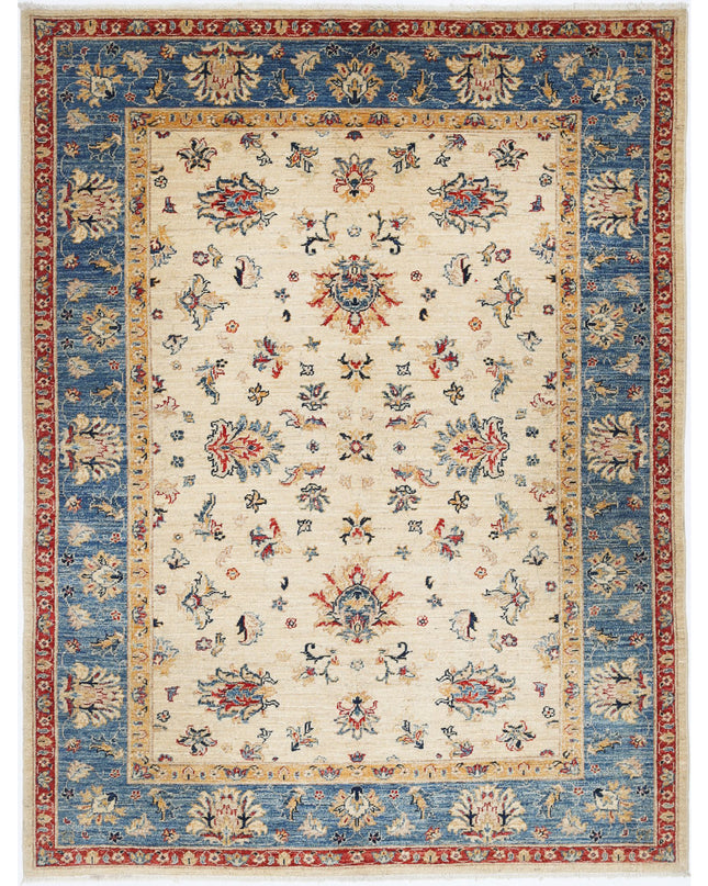 Ziegler 5' 0" X 6' 7" Hand Knotted Wool Rug 5' 0" X 6' 7" (152 X 201) / Ivory / Wool