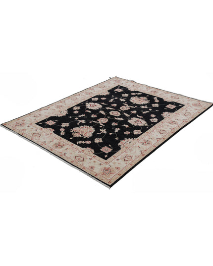 Ziegler 4' 11" X 6' 3" Hand Knotted Wool Rug 4' 11" X 6' 3" (150 X 191) / Black / Wool