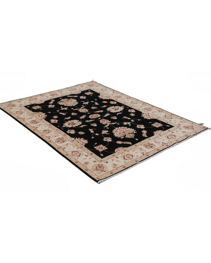 Ziegler 4' 11" X 6' 3" Hand Knotted Wool Rug 4' 11" X 6' 3" (150 X 191) / Black / Wool