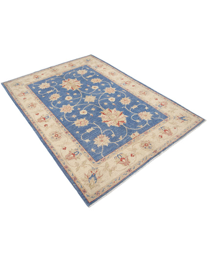 Ziegler 4' 10" X 6' 8" Hand Knotted Wool Rug 4' 10" X 6' 8" (147 X 203) / Blue / Wool