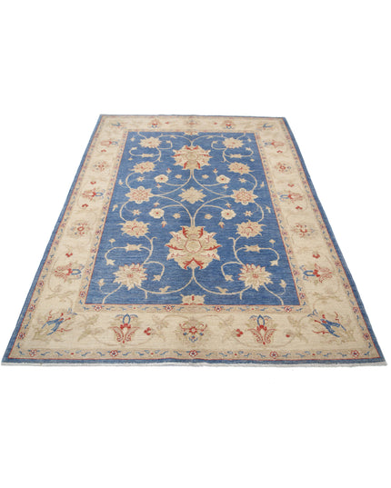 Ziegler 4' 10" X 6' 8" Hand Knotted Wool Rug 4' 10" X 6' 8" (147 X 203) / Blue / Wool